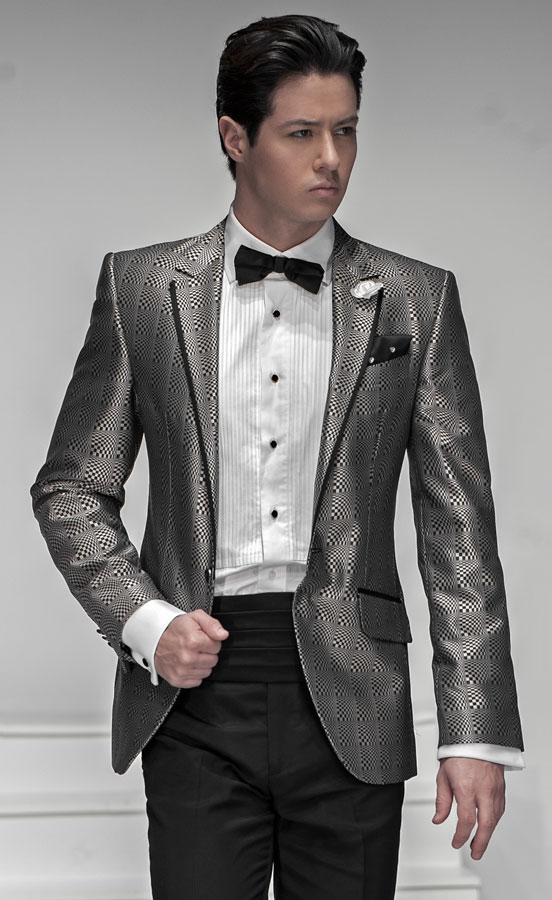 ONGala 295 - Chaqueta Moda en tejido optical negro gris claro