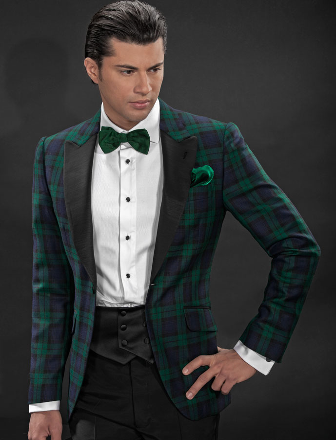 ONGala 162 - Chaqueta tartán Verde Azúl