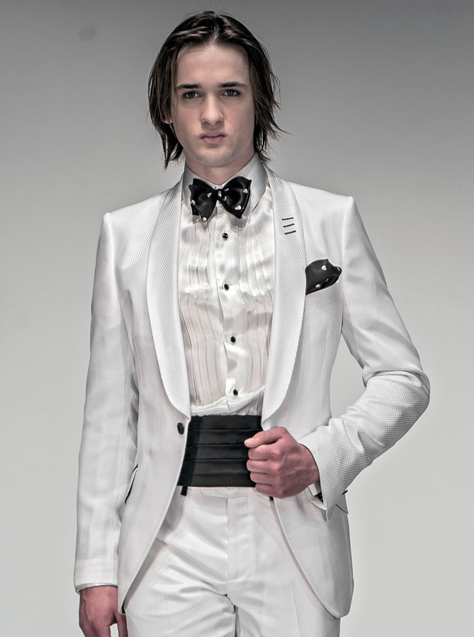 ONGala 455 - Traje moda italiano tejido damas blanco
