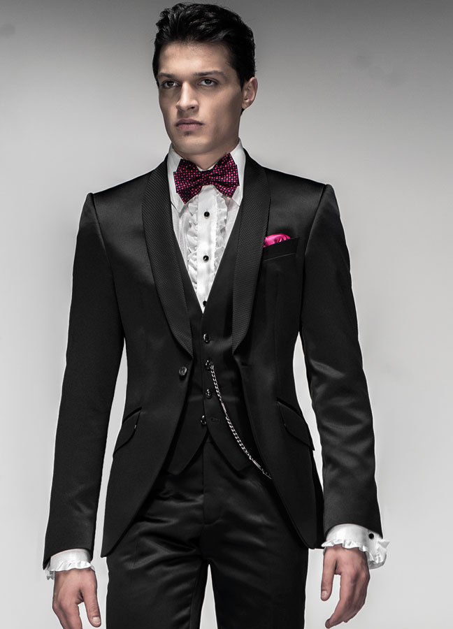 ONGala 462 - Traje moda italiano raso negro