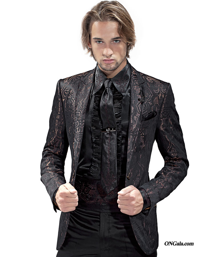 ONGala 700 - Trajes de novio con Chaqueta marrón adamascado