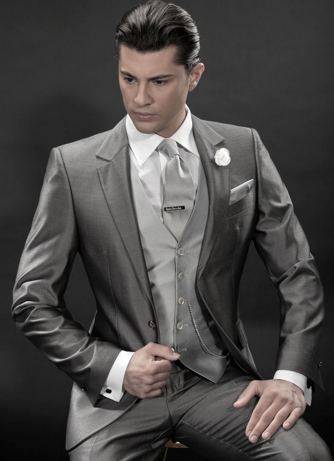 ONGala 31 - Traje de novio italiano gris metálico