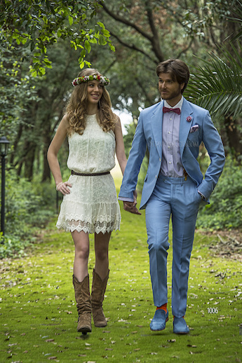 ONGala 1006 - Traje para novio shantung celeste