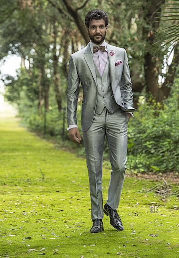 ONGala 1013 - Trajes para novio en shantung gris perla