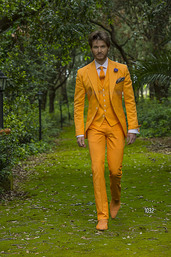ONGala 1032 - Trajes para novio moderno piqué naranja