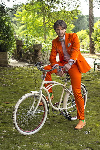 ONGala 1034 - Traje de novio satén algodón naranja