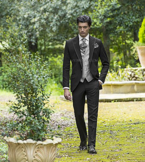 ONGala 1058 - Trajes para novio en acetato lana negro