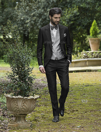 ONGala 1059 - Trajes para novio ottoman acetato lana negro