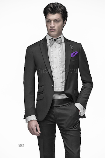 ONGala 1083 - Trajes de novio italianos en pura lana negro