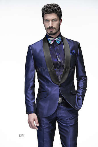ONGala 1092 - Esmoquin en shantung azúl royal