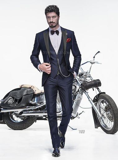 ONGala 1100 - Trajes para novio shantung azúl