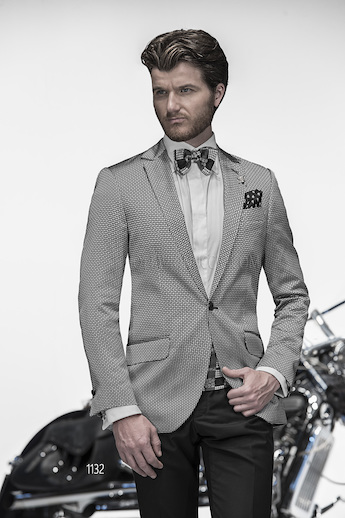ONGala 1132 - Traje para novio con chaqueta en seda gris plata