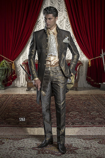 ONGala 1263 - Baroque Grey Brocade Dress for Groom