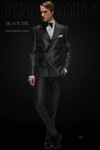 ONGala 1316 - Trajes para novio modelo cruzado shantung gris