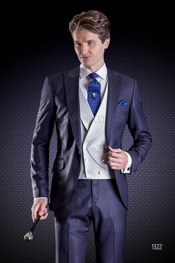 ONGala 1322 - Traje italiano azul para novio en lana tasmania