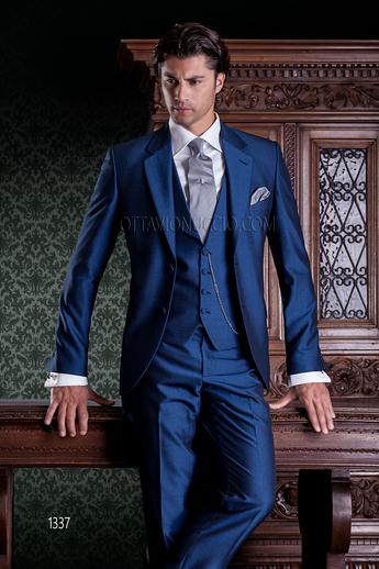 ONGala 1337 - Traje para novio azul eléctrico