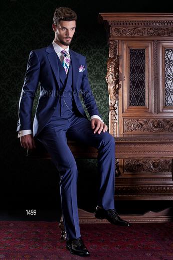 ONGala 1499 - Traje de novio clásico con chaleco cruzado