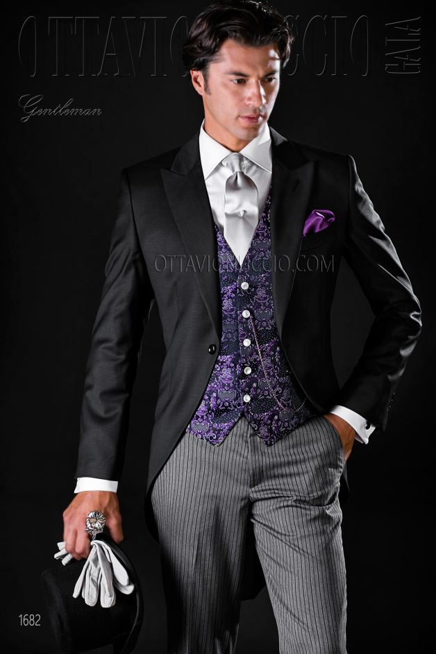 ONGala 1682 - Black morning suit with peak lapel