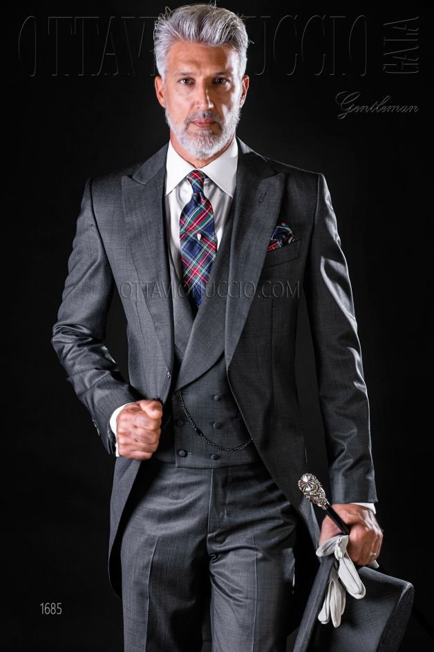 ONGala 1685 - Three piece charcoal gray morning coat