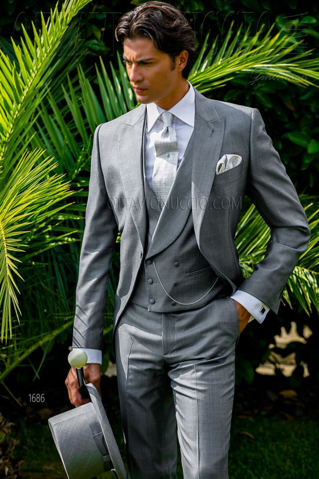 ONGala 1686 - Light sharkskin gray morning suit