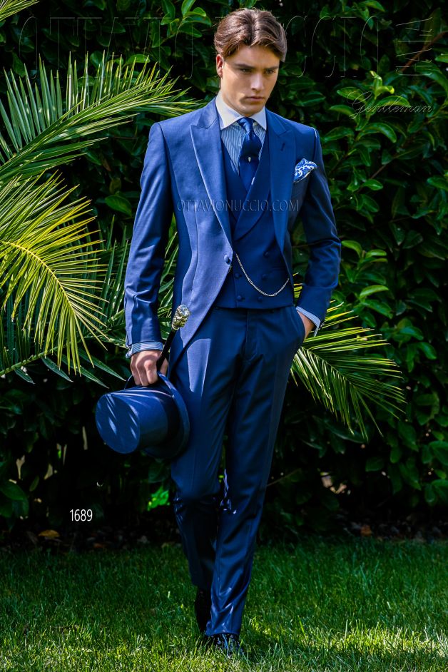 ONGala 1689 - Royal blue peak lapel morning suit