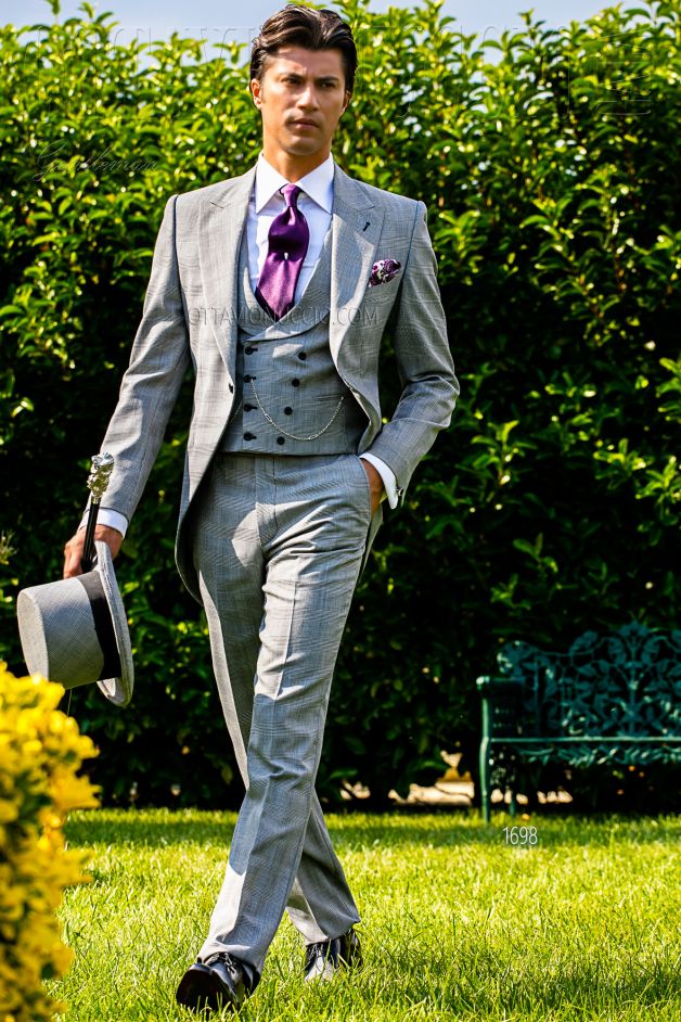 ONGala 1698 - Light gray Prince of Wales morning coat