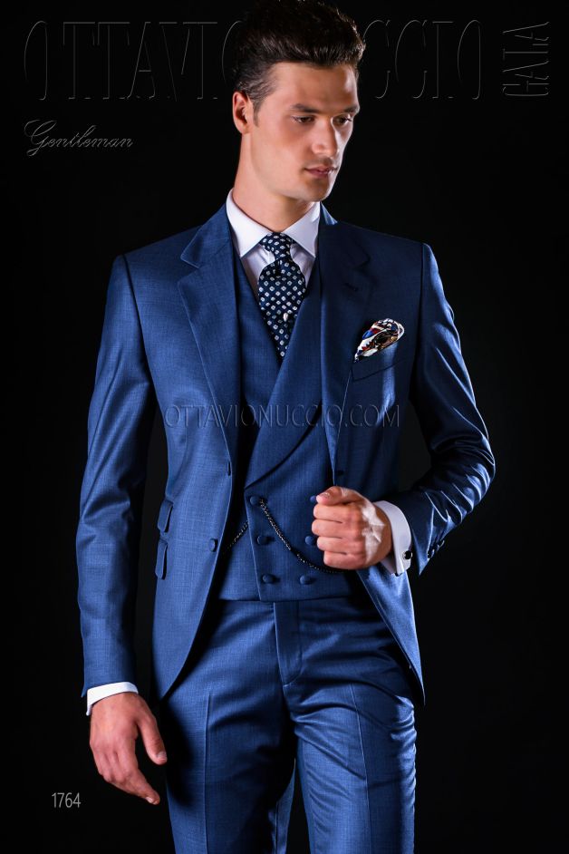 ONGala 1764 - Blue notch lapel Italian business suit