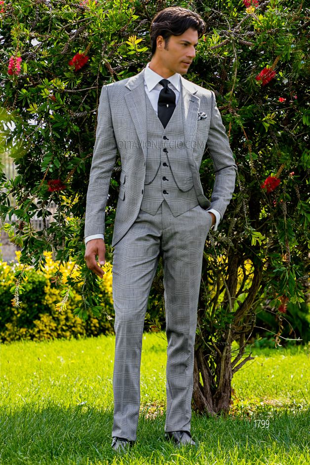 ONGala 1799 - Gray Prince of Wales Italian business suit