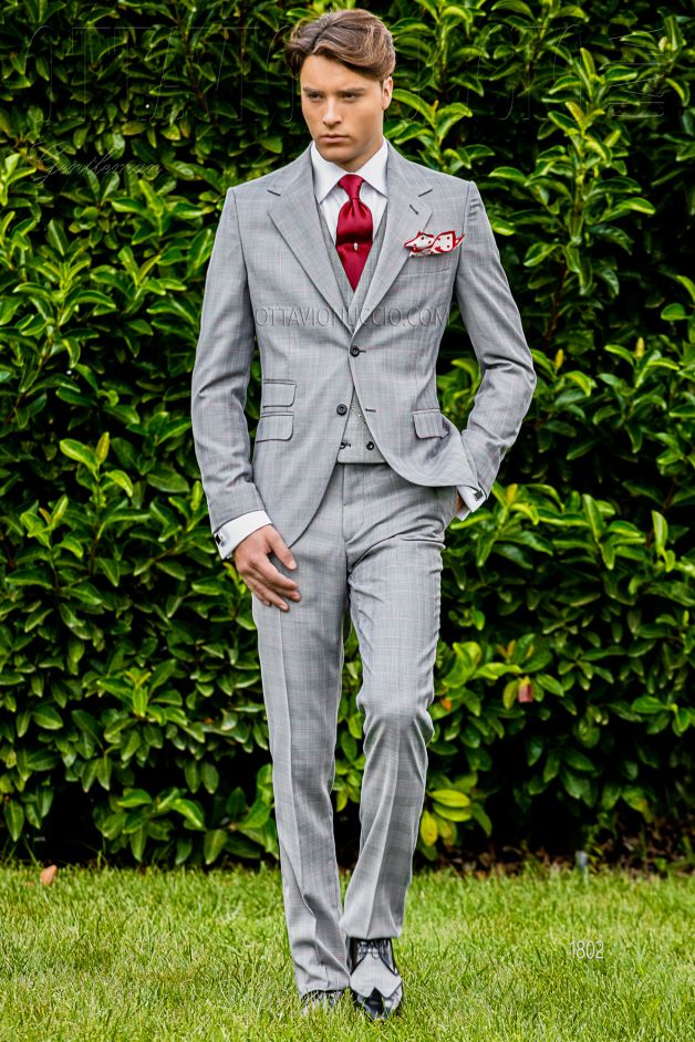 ONGala 1802 - Gray Prince of Wales notch lapel formal suit
