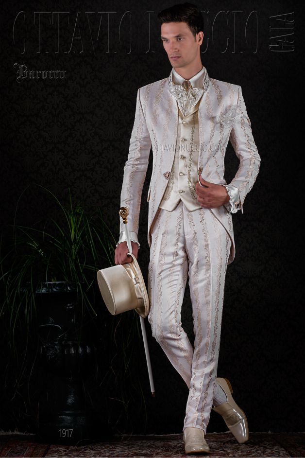 ONGala 1917 - Traje de novio barroco coreana dorada brocada