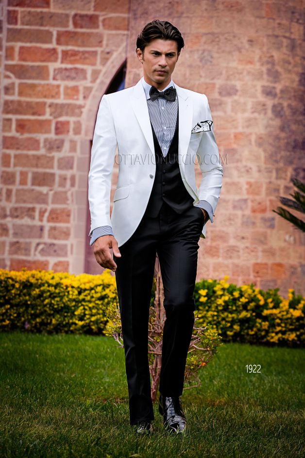 ONGala 1922 - Chaqueta blanca de shantung con pantalón negro