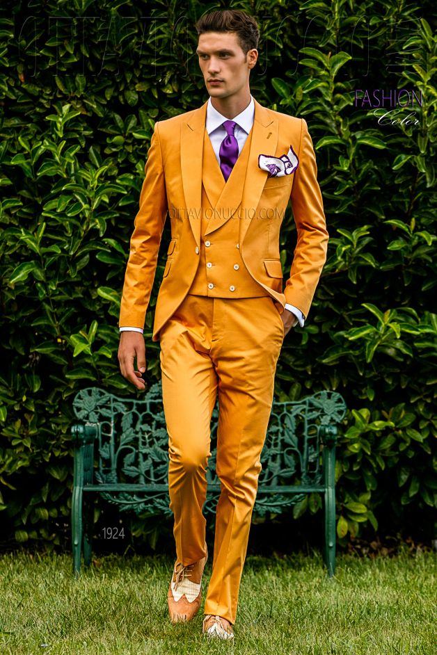 ONGala 1924 - Traje de novio naranja de algodón