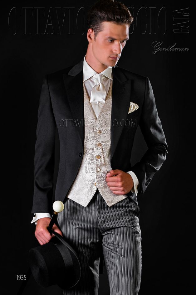 ONGala 1935 - Black long tail suit and striped pants