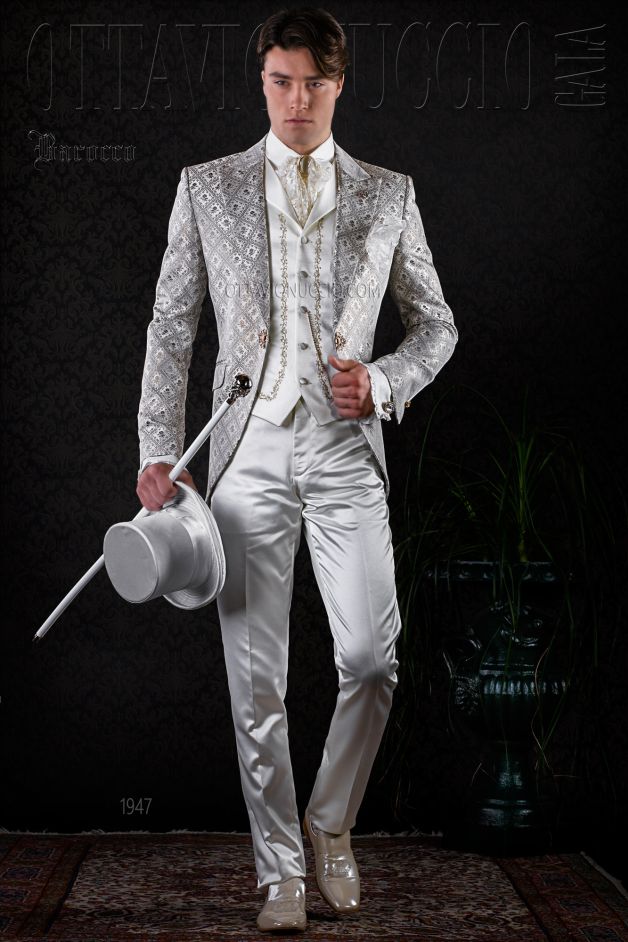 ONGala 1947 - Chaqueta barroca brocada con pantalón de raso