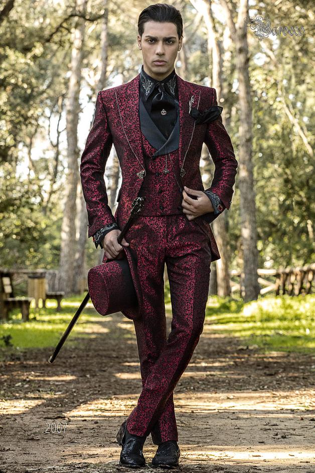 ONGala 2007 - Traje de novio Barroco en jacquard rojo y negro con cristales strass en las solapas