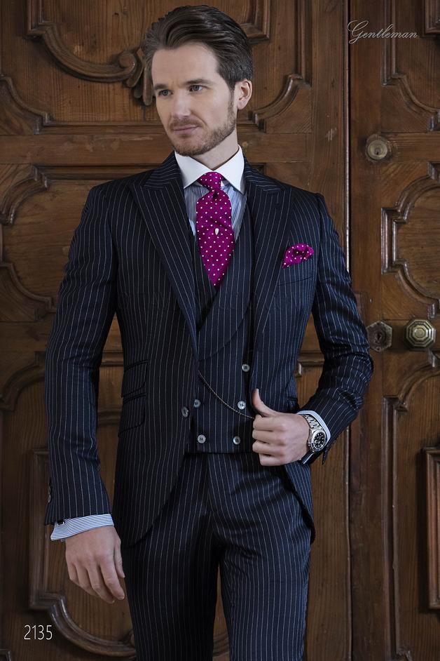 ONGala 2135 - Traje italiano azul raya diplomática
