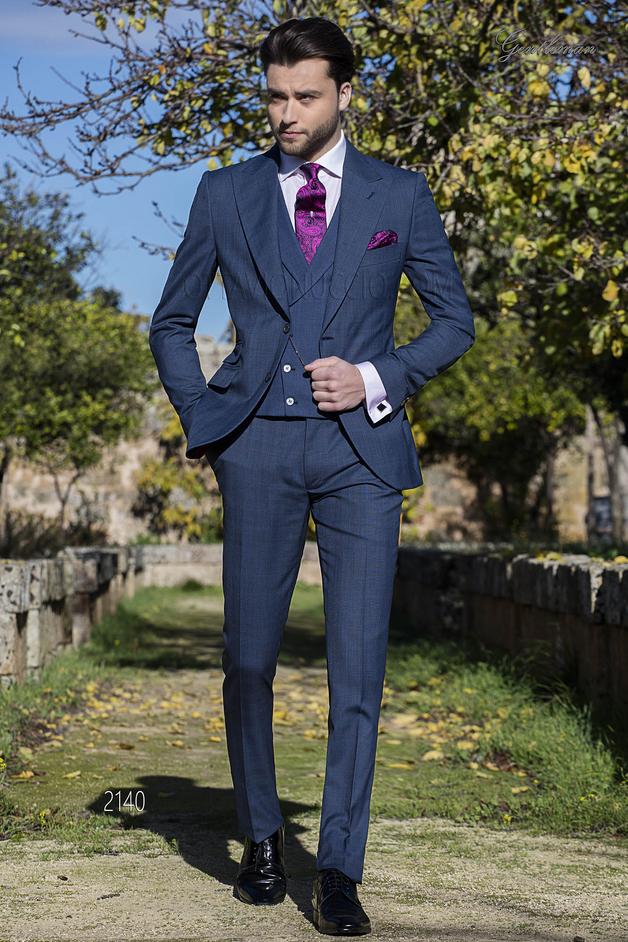 ONGala 2140 - Traje italiano azul príncipe de gales