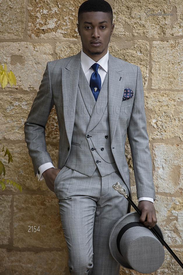 ONGala 2154 - Chaqué vintage gris príncipe de gales