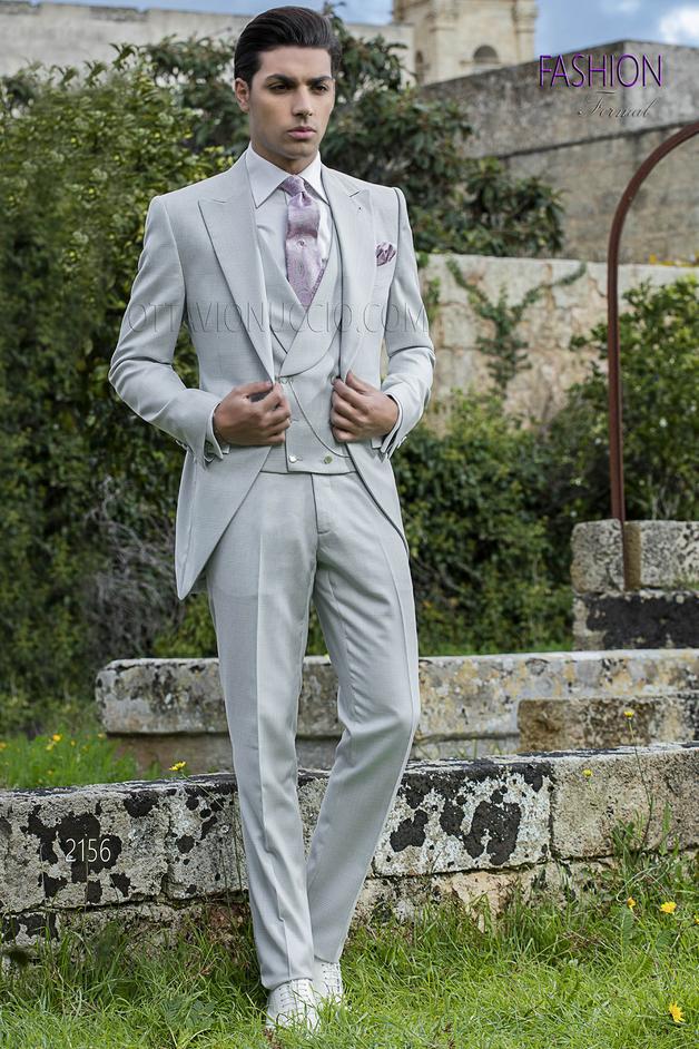 ONGala 2156 - Traje de novio semilevita en pata de gallo gris perla