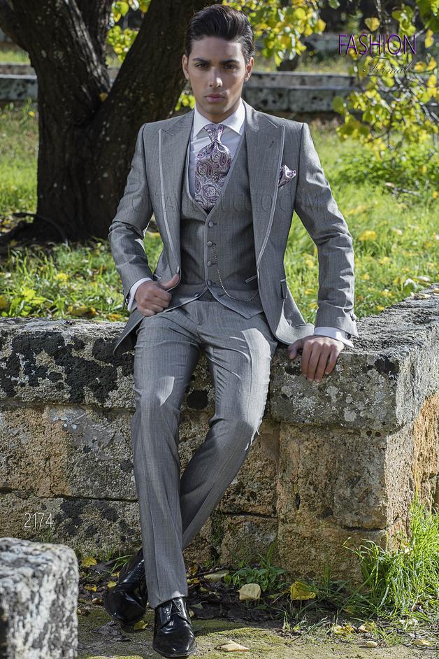 ONGala 2174 - Traje de novio gris mixto lana mohair alpaca