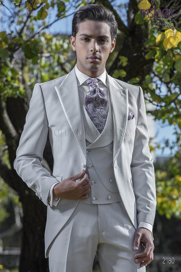 ONGala 2180 - Traje de novio semilevita gris perla