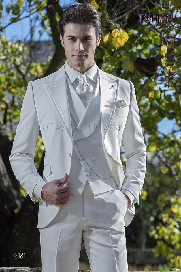 ONGala 2181 - Traje de novio blanco natural