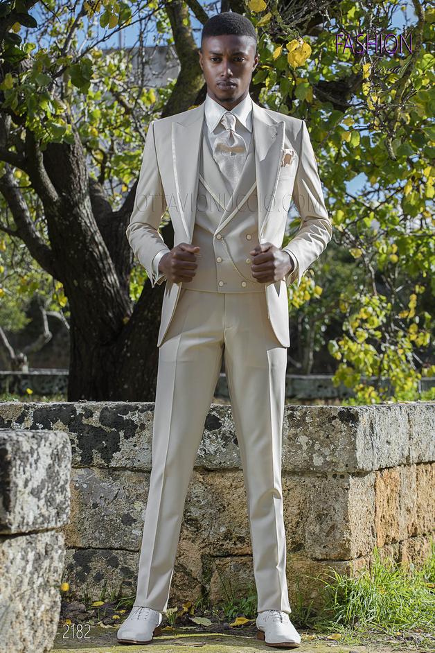 ONGala 2182 - Traje de novio beige fresco lana