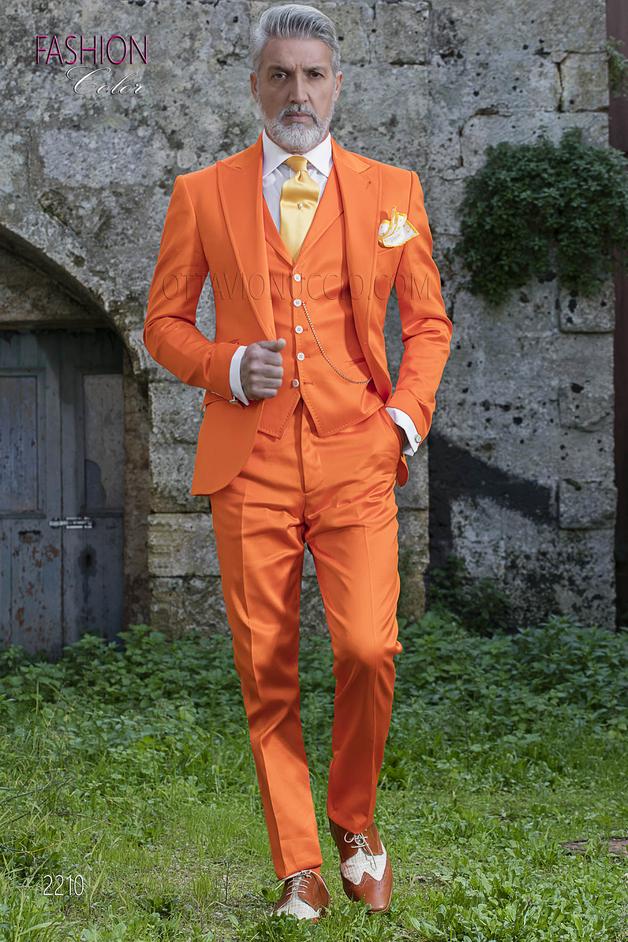 ONGala 2210 - Traje italiano naranja de algodón
