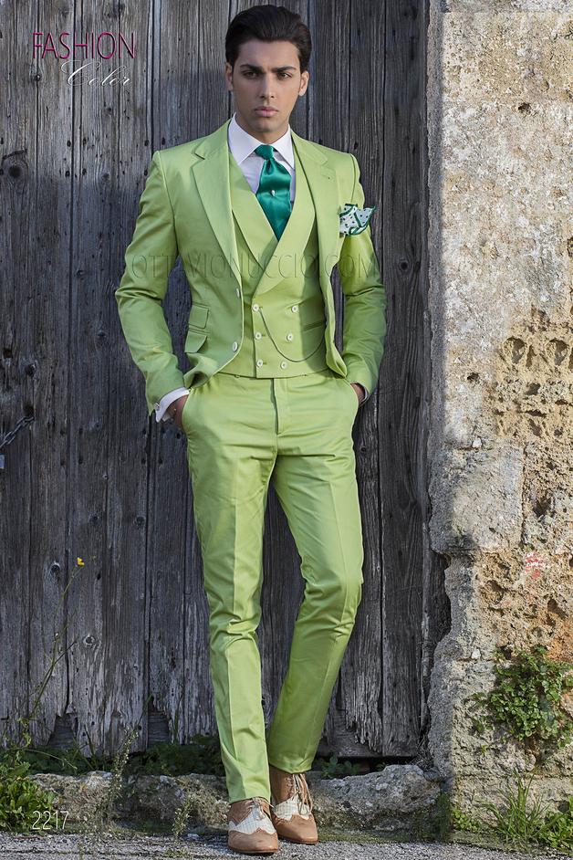 ONGala 2217 - Traje moderno verde de algodón