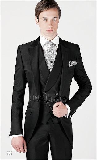 ONGala 753 - Traje para novio semilevita ottoman negro