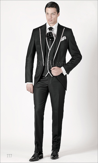 ONGala 777 - Trajes para novio modelo semilevita negro