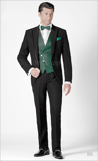 ONGala 806 - Traje para novio en acetato lana negro