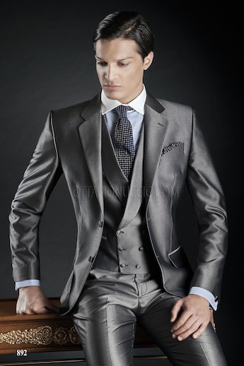 ONGala 892 - Traje de novio gris metálico