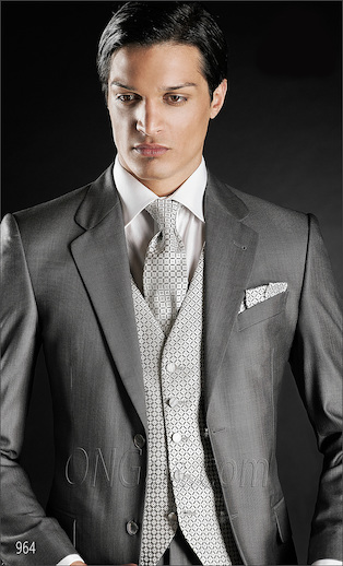 ONGala 964 - Traje de novio italiano en Lana Seda gris